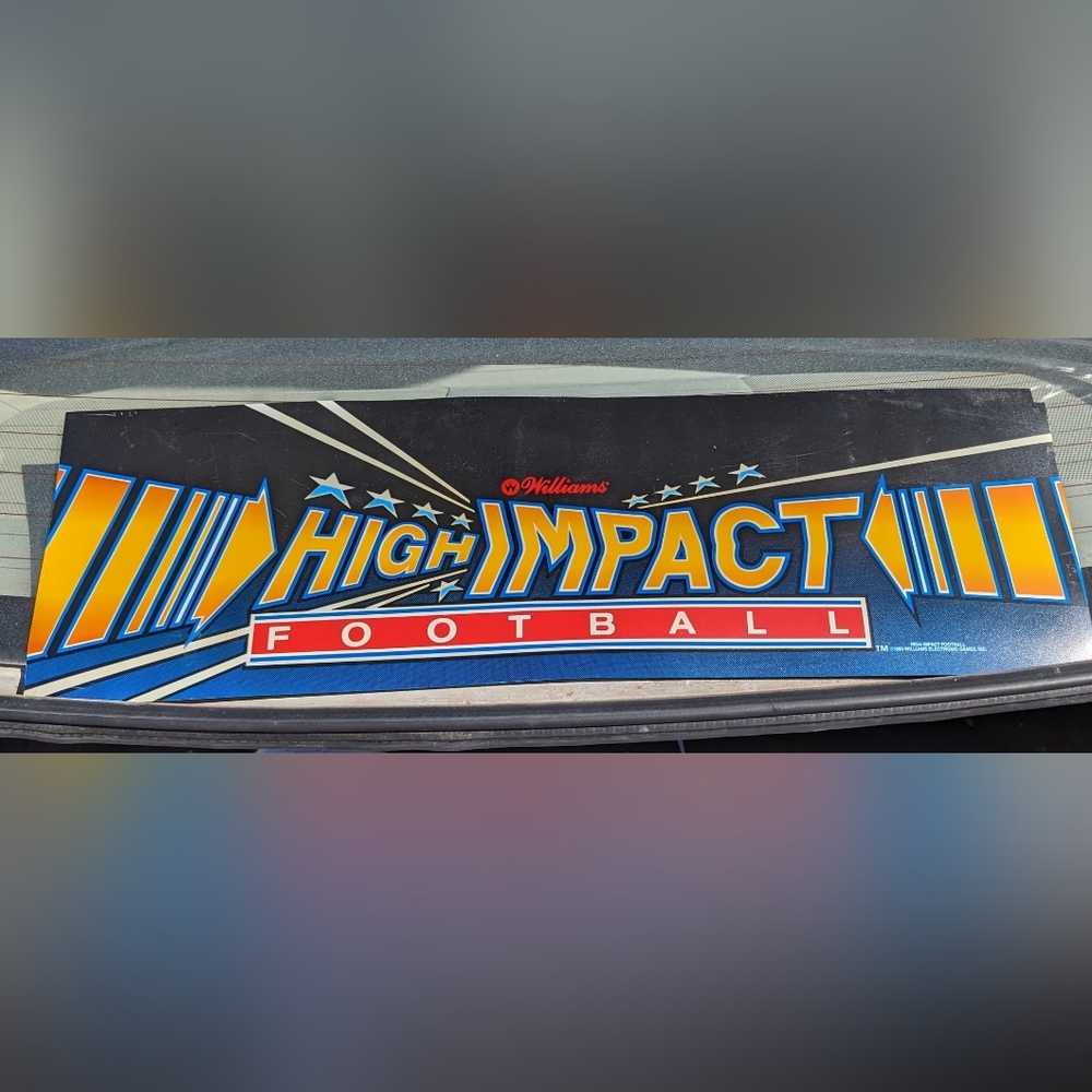 Williams High Impact Football Arcade Marquee Acrylic Solid Sign Video Game